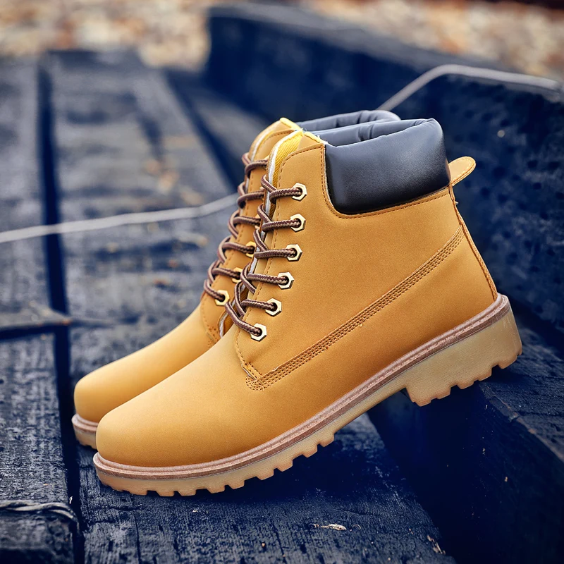 

Fashion Anti-skid Men Ankle Boots Outdoor Quality Casual Tooling Shoes Handmade British Style Botas De Hombre High-top All-match