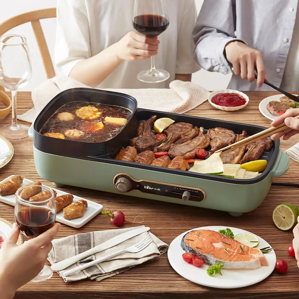 Горячий горшок для барбекю один горячего электрическая сковорода выпечки