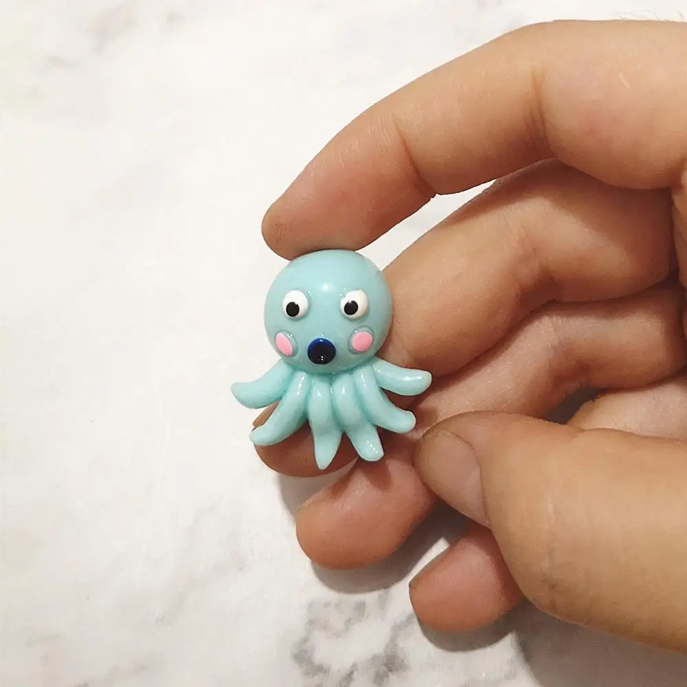 6 шт. Единорог Осьминог Дельфин полимерная слизь Игрушка подвеска для детей Flatback