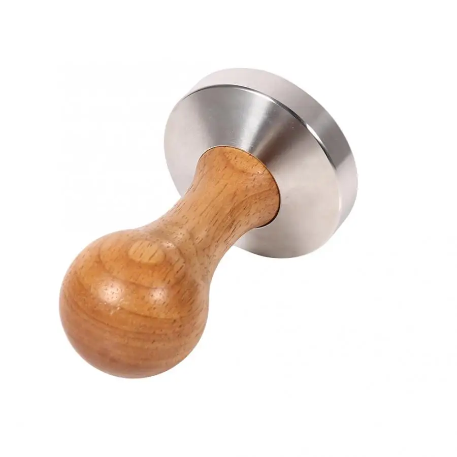 1Pc Wooden Handle Stainless Steel Espresso Coffee Tamper Press Tool with 58mm Flat Base Hot | Дом и сад