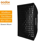 Софтбокс Godox 60x90 см, 70x100 см, 80x120 см, с креплением Bowens, для студийной стробоскосветильник ческой вспышки