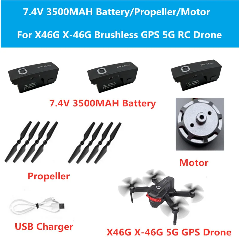 

7.4V 3500mAh Recharge Battery For X46G X-46G Brushless GPS 5G WIFI FPV RC Quadcopter Spare Part X46G X-46G Battery