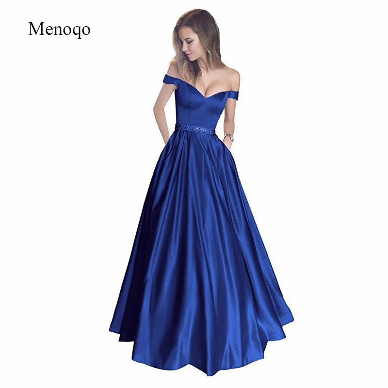 Женское атласное платье с открытыми плечами длинное вечернее ТРАПЕЦИЕВИДНОЕ