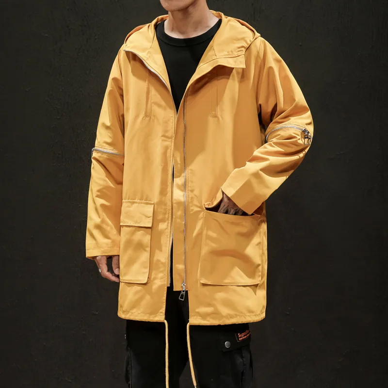 Liketkit мужские осенние тренчи с капюшоном 2019 однотонные свободные толстые куртки