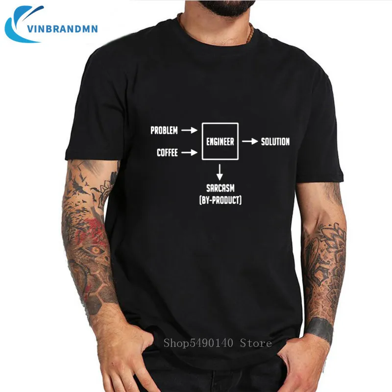 

Инженерная Повседневная футболка Sarcasm By-product, забавная Мужская футболка с программатором кофе, новинка, инженерная мода, футболки для отдыха