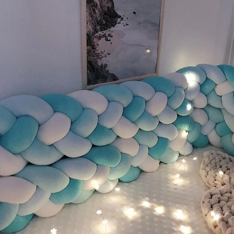 Для новорожденных бампера кроватки 2 м 4 нити завязанный плетеные бампер подушки