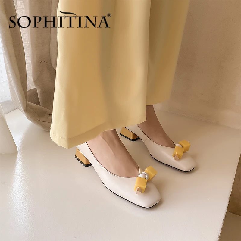 SOPHITINA/модные туфли лодочки Женская обувь из высококачественной коровьей кожи