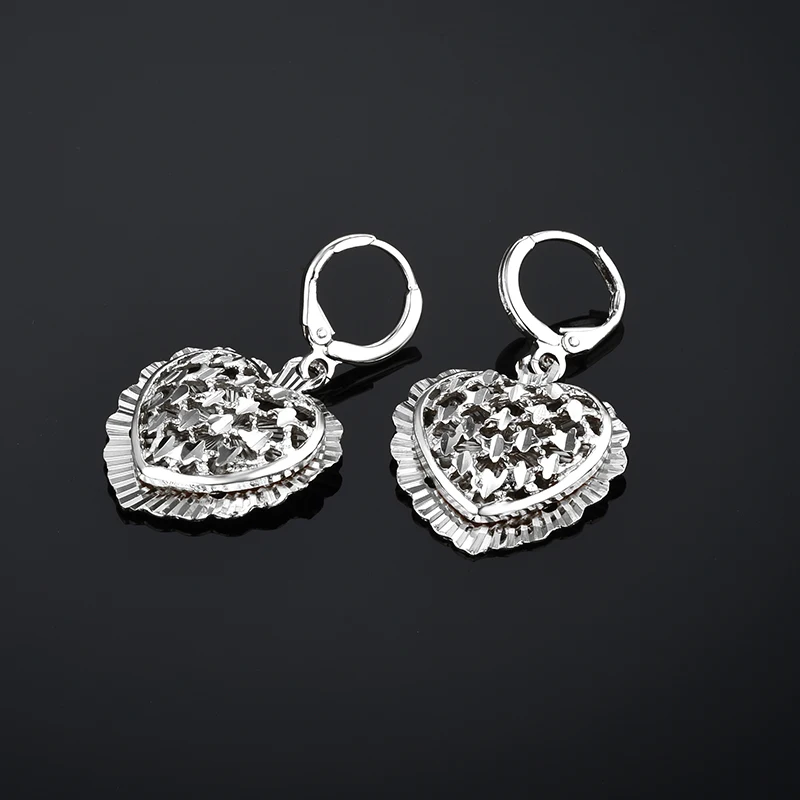 Серьги подвески в форме сердца серебряного цвета серьги капли модные Висячие