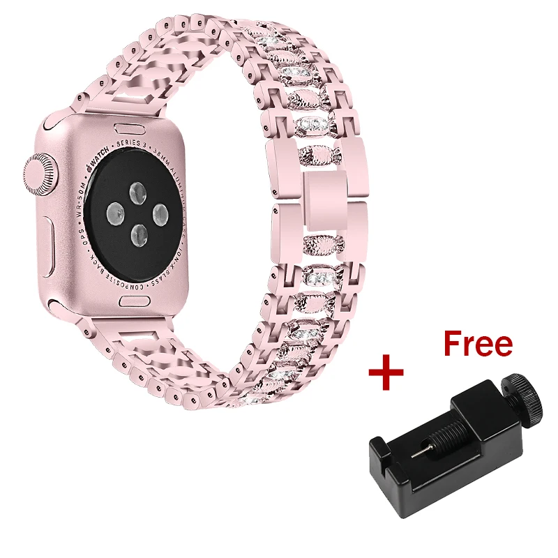 Rose pink Ремешок Joyozy из нержавеющей стали для Apple Watch, серия 5, ремешок 40 мм, 44 мм, 38 мм, 42 мм, ремешок для часов, браслет, аксессуары для iWatch 4/3/2 - Цвет ремешка: Rose pink