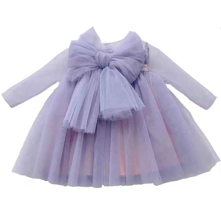 

2021 New Peach Pink Flower Girls Dresses For Wedding Beading Backless Girl Birthday Party Evening Dress Tulle Princess Ball Gown