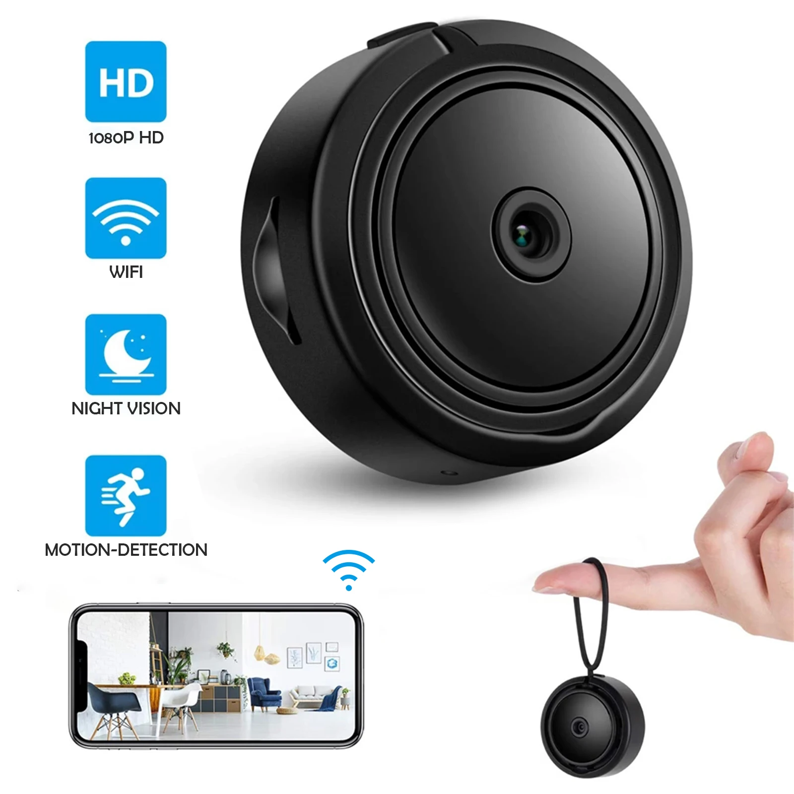 

Мини-камера A11 1080P Hd Беспроводная с Wi-Fi и функцией ночного видения