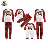 2021 christmas family look fatehr son mother daughter pajamas clothes set baby jumpsuit men women child family matching outfits