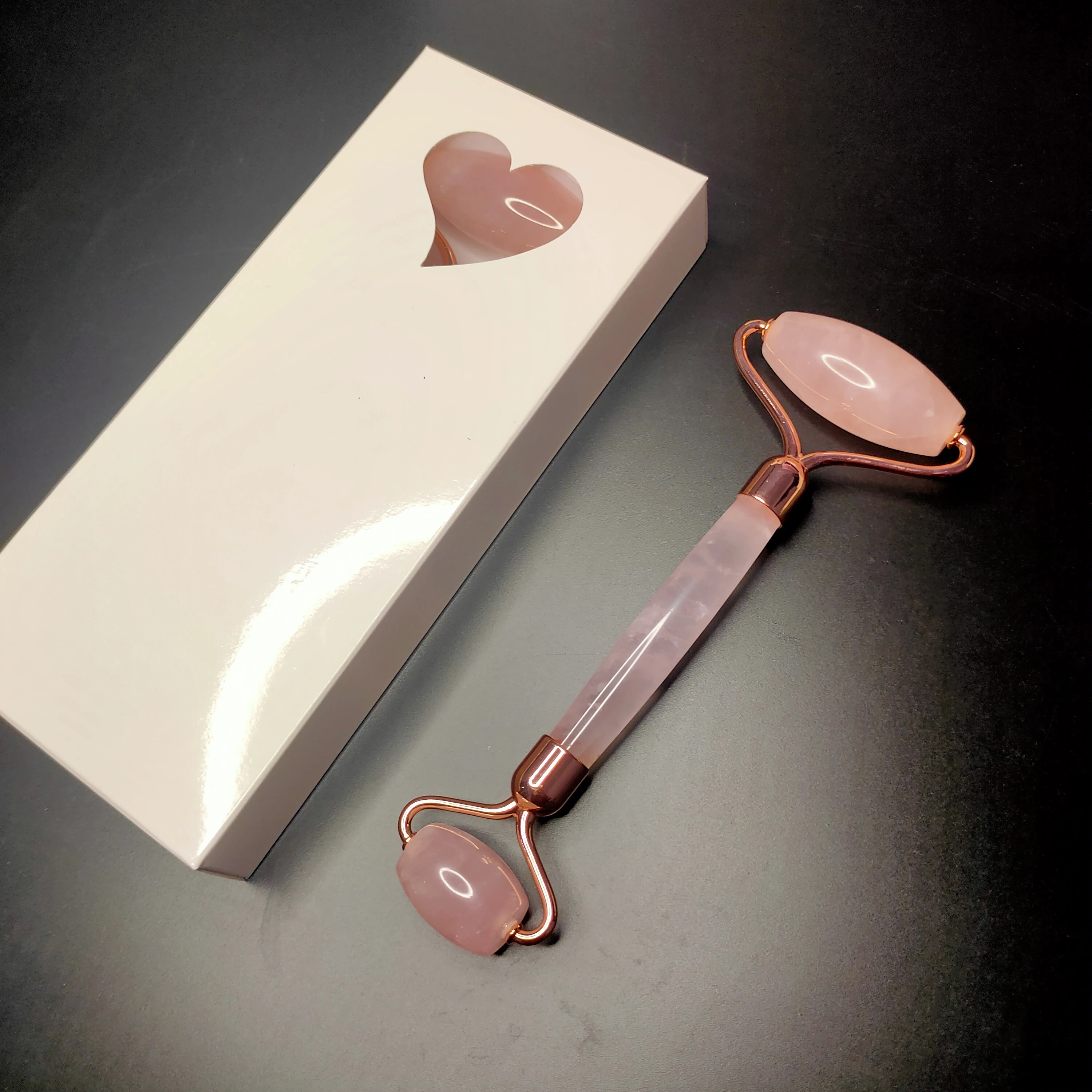 

Rose Quartz Facial Roller Silent Massager for Face Pink Crystal Anti Cellulite Wrinkle Facial Beauty Skin Care Tool