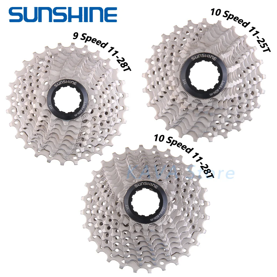 SUNSHINE дорожный велосипед свободного хода 11-25/28/32/36T для велосипедной Сталь 8/9/10/11S скоростная кассета свободного хода велосипеда для Запчасти Shimano SRAM