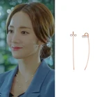 Серьги-капельки для женщин и девушек в стиле частной жизни с улыбкой парком мин. молодой корейской драмы серьги-пирсинг