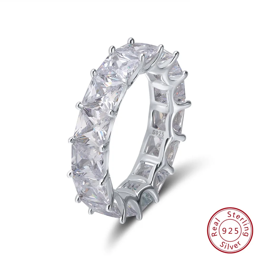 White Color ORSA JEWELS реальные 925 пробы Серебряные кольца для Для женщин Для мужчин Обручение и обручальное AAA CZ модные праздничные ювелирные изделия SR48 - Цвет камня: White Color