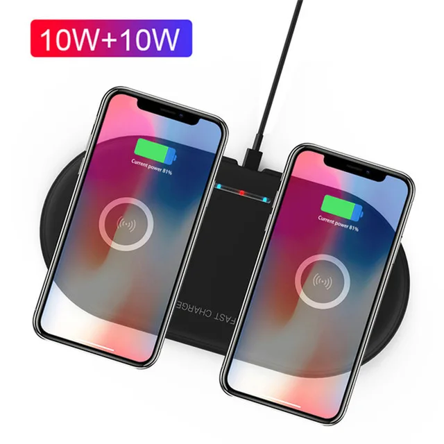 Беспроводное зарядное устройство Qi 20 Вт для Samsung S10 S9 Huawei P30 Pro Mate 30 настольное