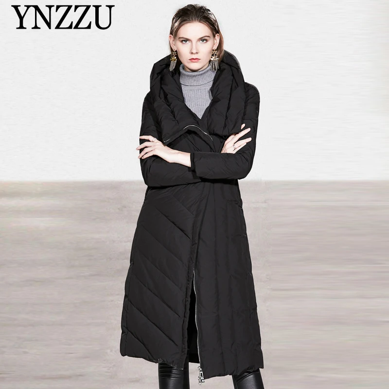 

Женский длинный пуховик с поясом, зимняя плотная теплая куртка большого размера с высоким воротником, повседневная верхняя одежда, YNZZU 9O095, ...