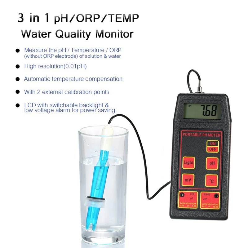 HHO Профессиональный портативный измеритель Ph/Orp/Temp детектор воды