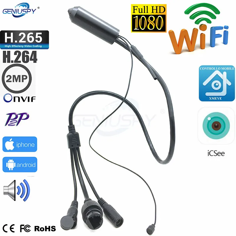 Geniuspy Горячая продажа сети 1080P 2.0MP HD IMX307 мини беспроводной Wifi IP микро пуля корпус CCTV