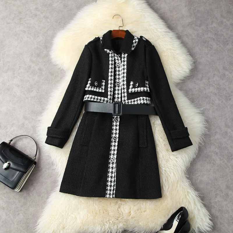 

Women's Clothing Winter 2022 New Long-sleeved Plaid Coat Sleeveless Lapel Dress Fashion Two Tweed Sets European and American