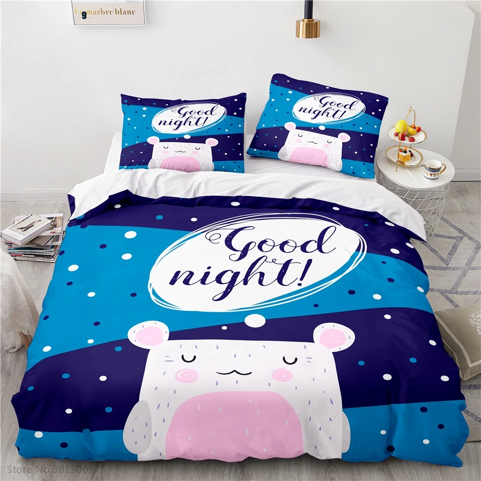 Домашний текстиль Комплект постельного белья с 3d рисунком милого кролика