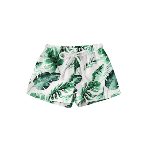 Шорты для плавания с тропическим принтом, летние пляжные штаны для малышей, маленьких мальчиков