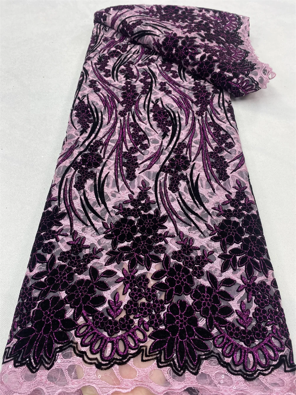 NI.AI африканская кружевная ткань высокого качества французская бархатная с