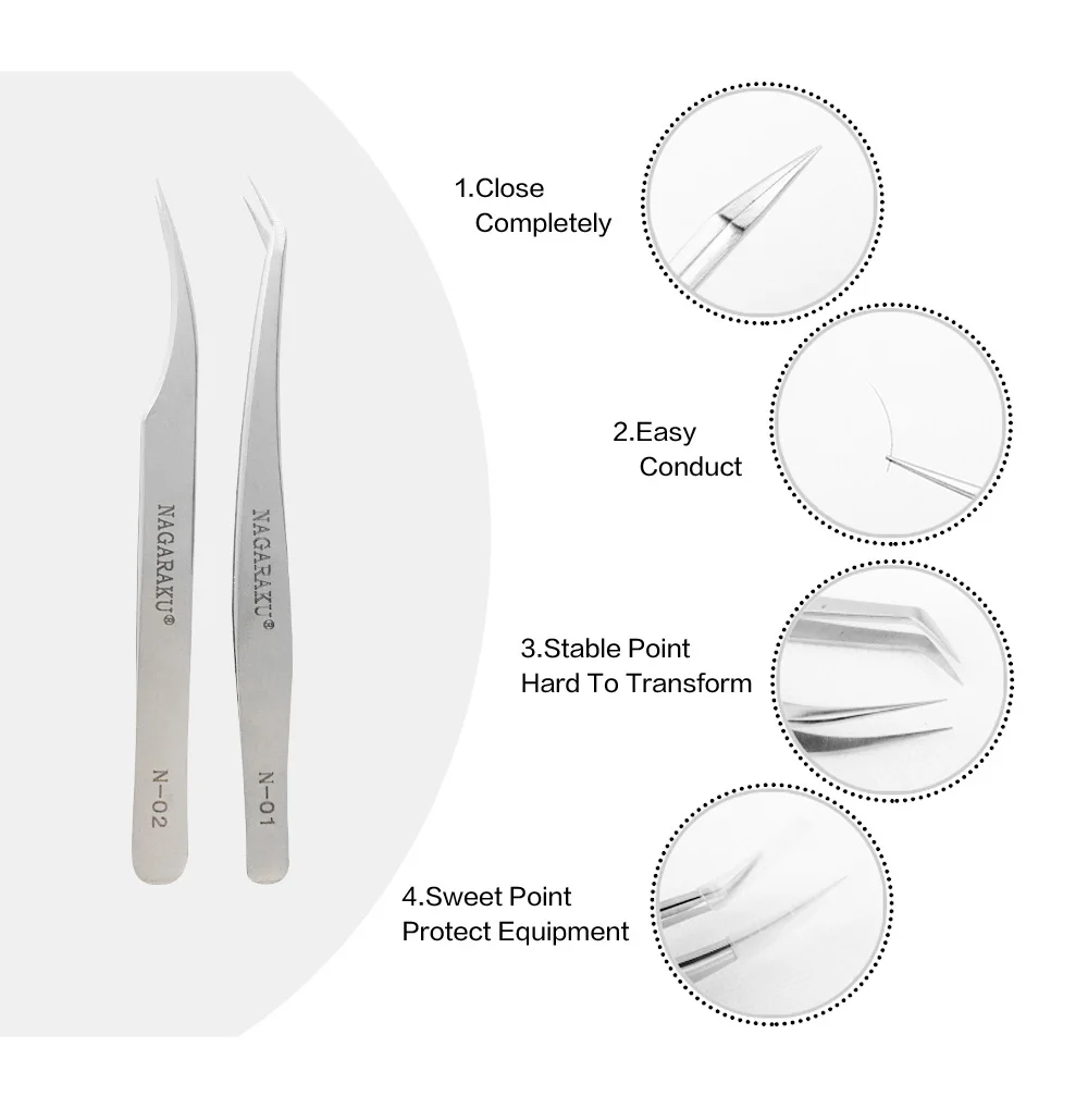 NAGARAKU 2 шт. набор для наращивания ресниц профессиональные пинцеты разделения