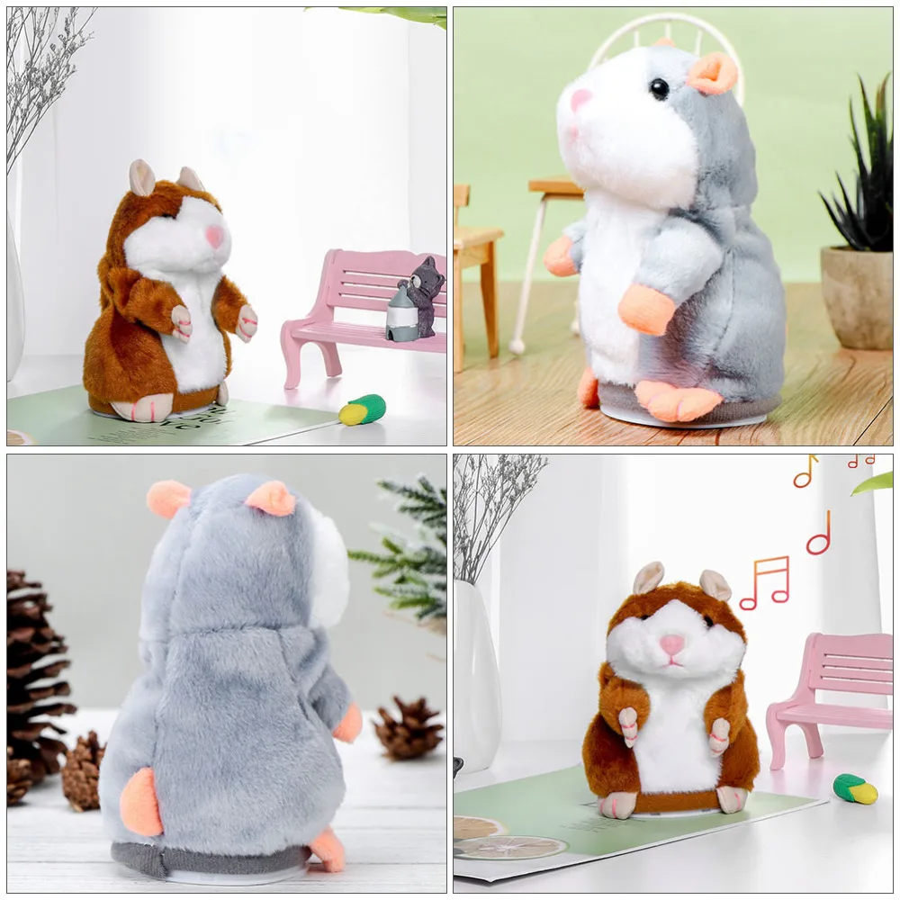 

2Pcs Talking Hamster Funny Plush Dolls Sound Recording Plush Toys for Children