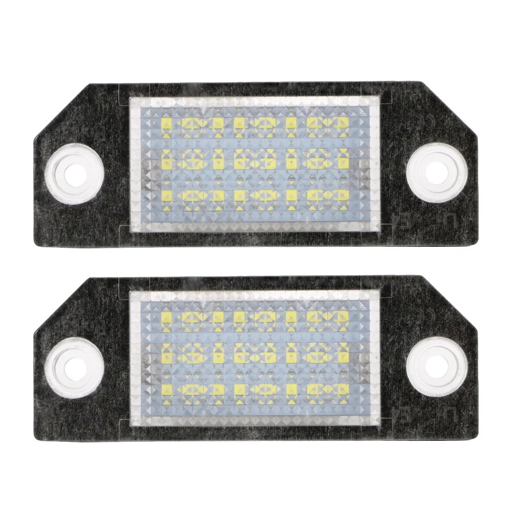 

2PCS No Error 24 LED White Light Car License Plate Lights Number Plate Lamp 6W DC12V For Ford Focus C-MAX MK2 03-08