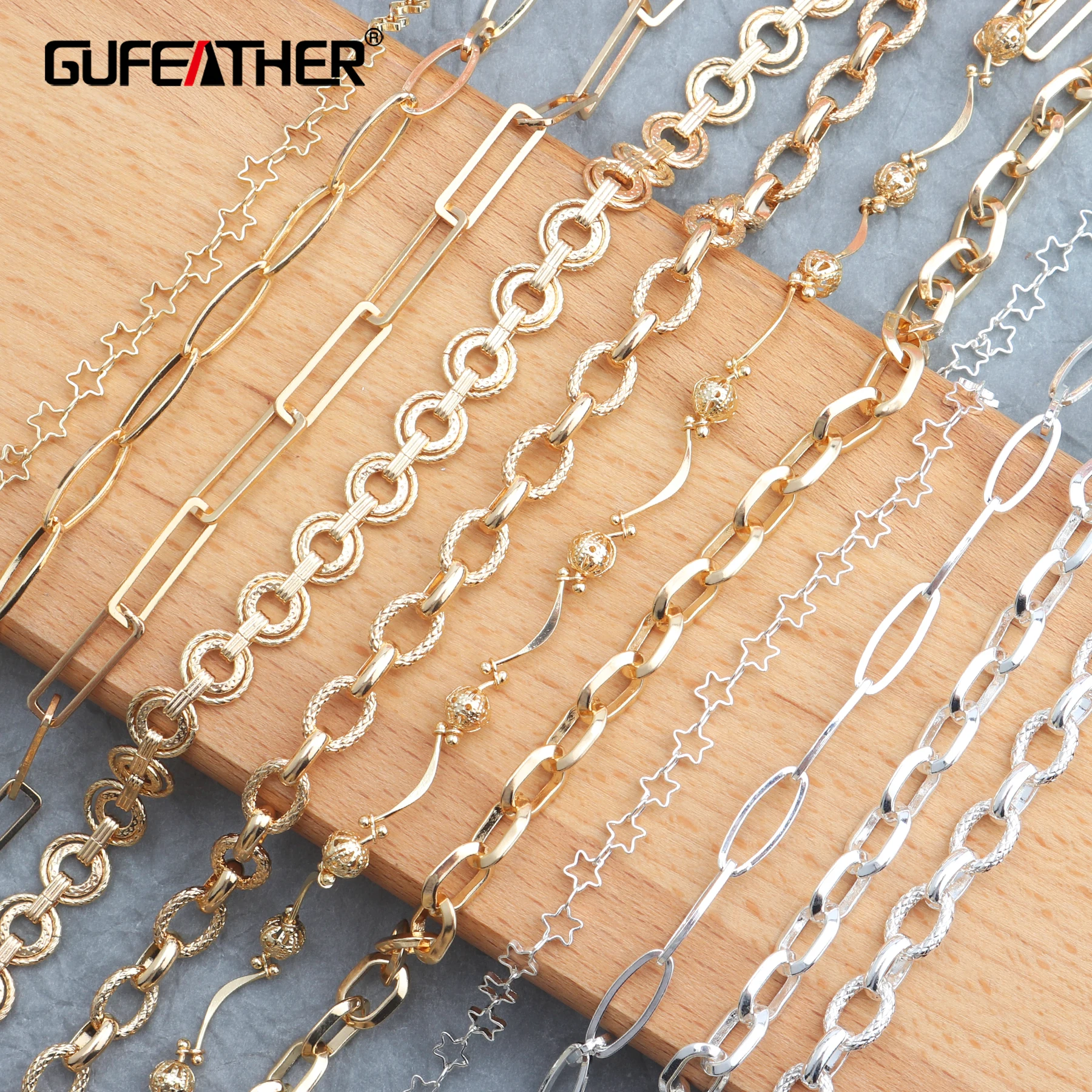 

GUFEATHER C38,jewelry making,silver gold chains,necklace for women,diy jewelry,copper metal,jewelry findings components,50cm/lot