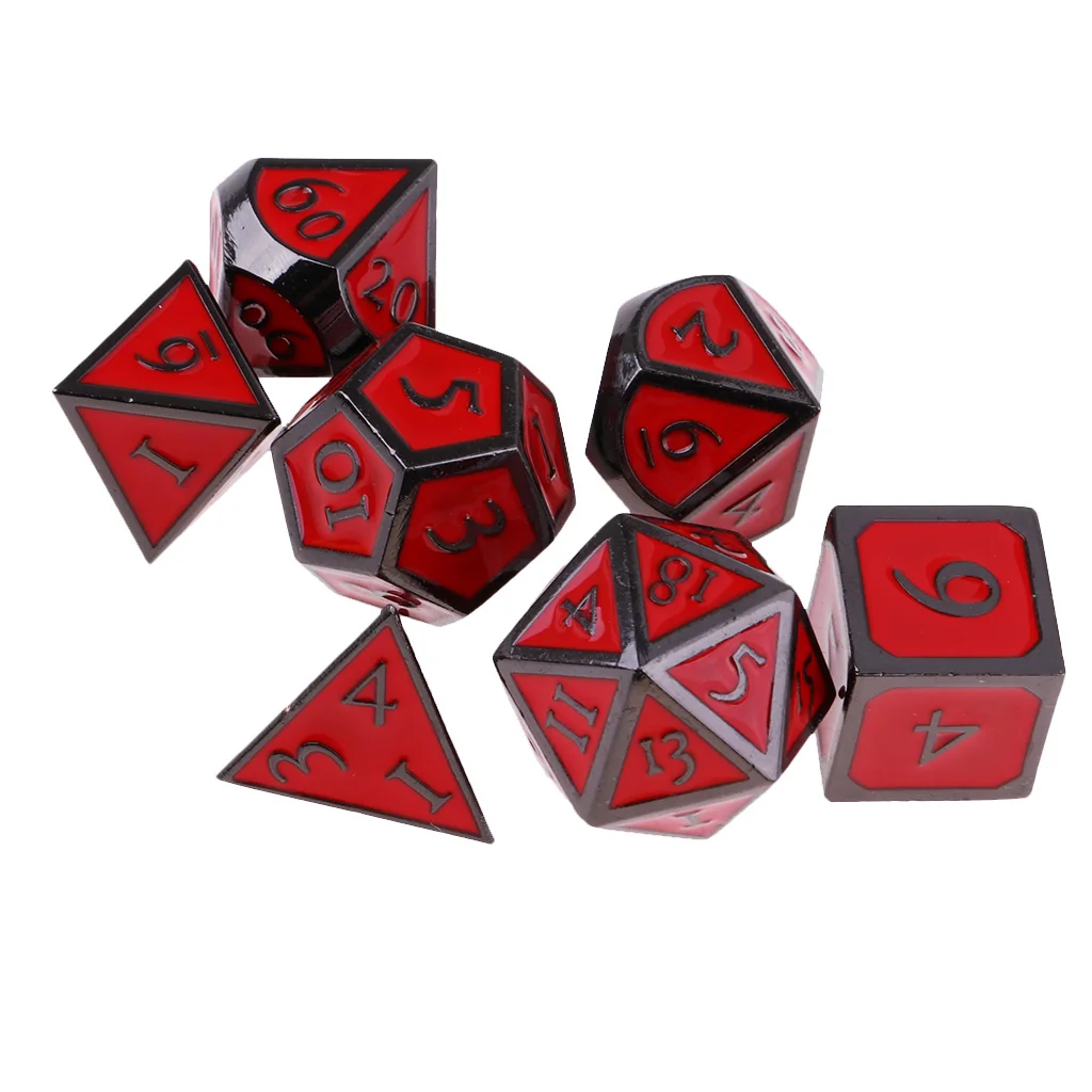 Новый D & кости Настольная игра Набор из 7 кубика D4 D6 D8 D10 D12 D20 красный|Настольные