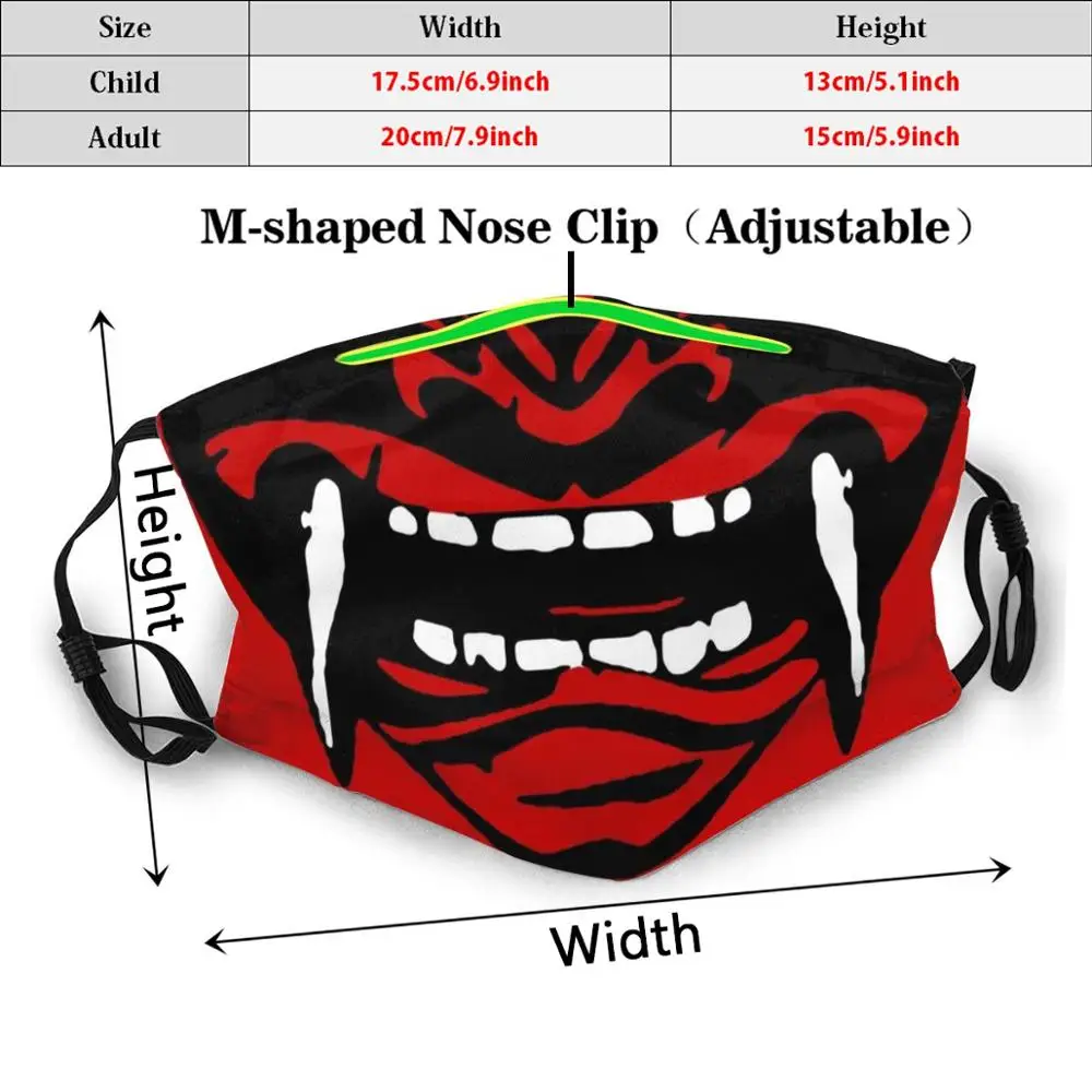 Devildevil Mask Print Washable Filter Anti Dust Mouth Devil Old Scratch Satan Demon Baddie Death Eater Devilmask | Аксессуары для