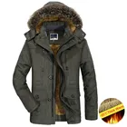 Куртка мужская зимняя, с меховым воротником, ветрозащитная, теплая, в стиле милитари, размера плюс, 6XL, 7XL