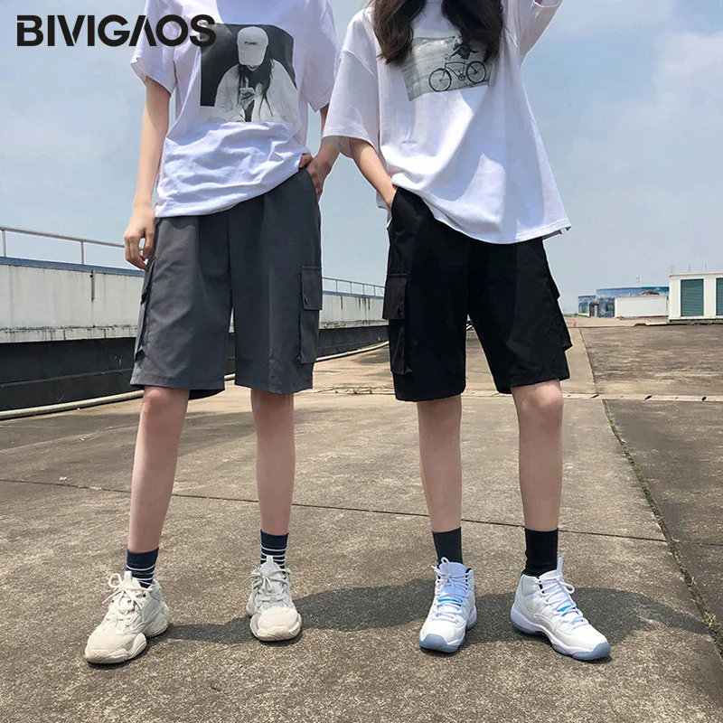 BIVIGAOS модный карман карго шорты женские летние свободные прямые повседневные