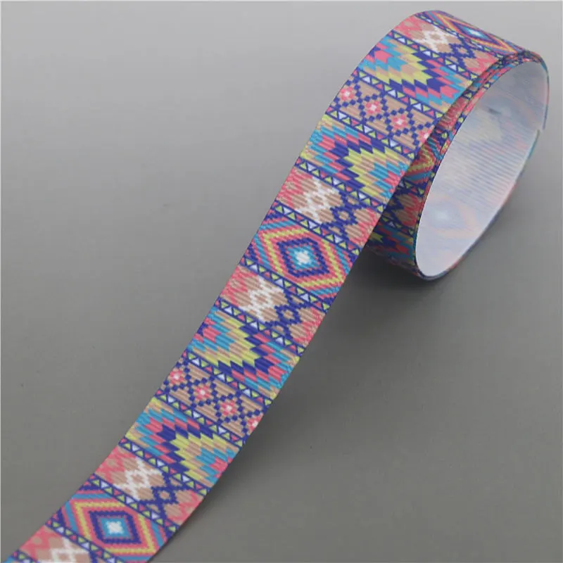 DHK 10 ярдов ацтекский, племенной напечатан Grosgrain ленты ленточный аксессуар Hairbow Головные уборы украшения «сделай сам» оптом OEM B1858