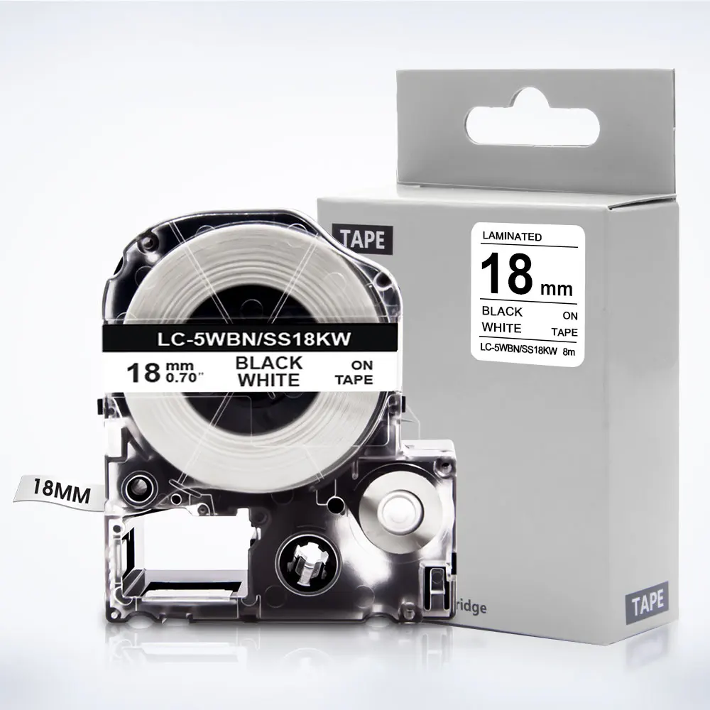 Черный на зеленый SC18GW LC-5GBP 3/4 &quot(18 мм) запечатанных лент для Epson King Джим LW-C410 LW-400