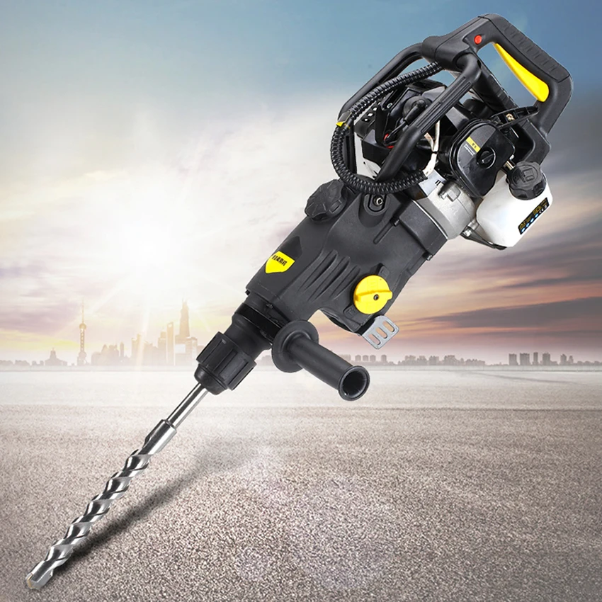 

JH58 Multifunctional Gasoline-powered Impact Drill Two-stroke Gasoline Power Picks Gasoline Hammer Pick 1200W 32.7cc 0.9L 25:1