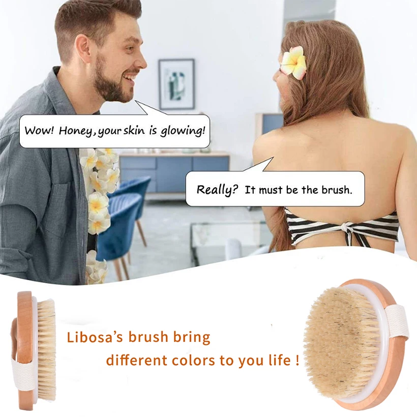 

Natural bristles Bath brush Body Maasage No Handle Bath Brush Body Exfoliating SPA Hot Dry Skin Body Wooden Dry Brush
