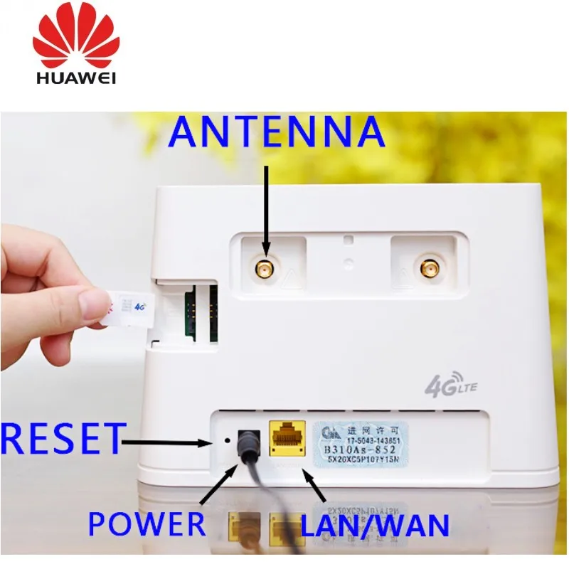 10 шт. huawei B310As-852 LTE FDD B3/B7/B8 900/1800/2600 МГц TDDB38/39/40/41 1900/2300 м/2500/2600 МГц Мобильный Беспроводной VOIP беспроводной маршрутизатор