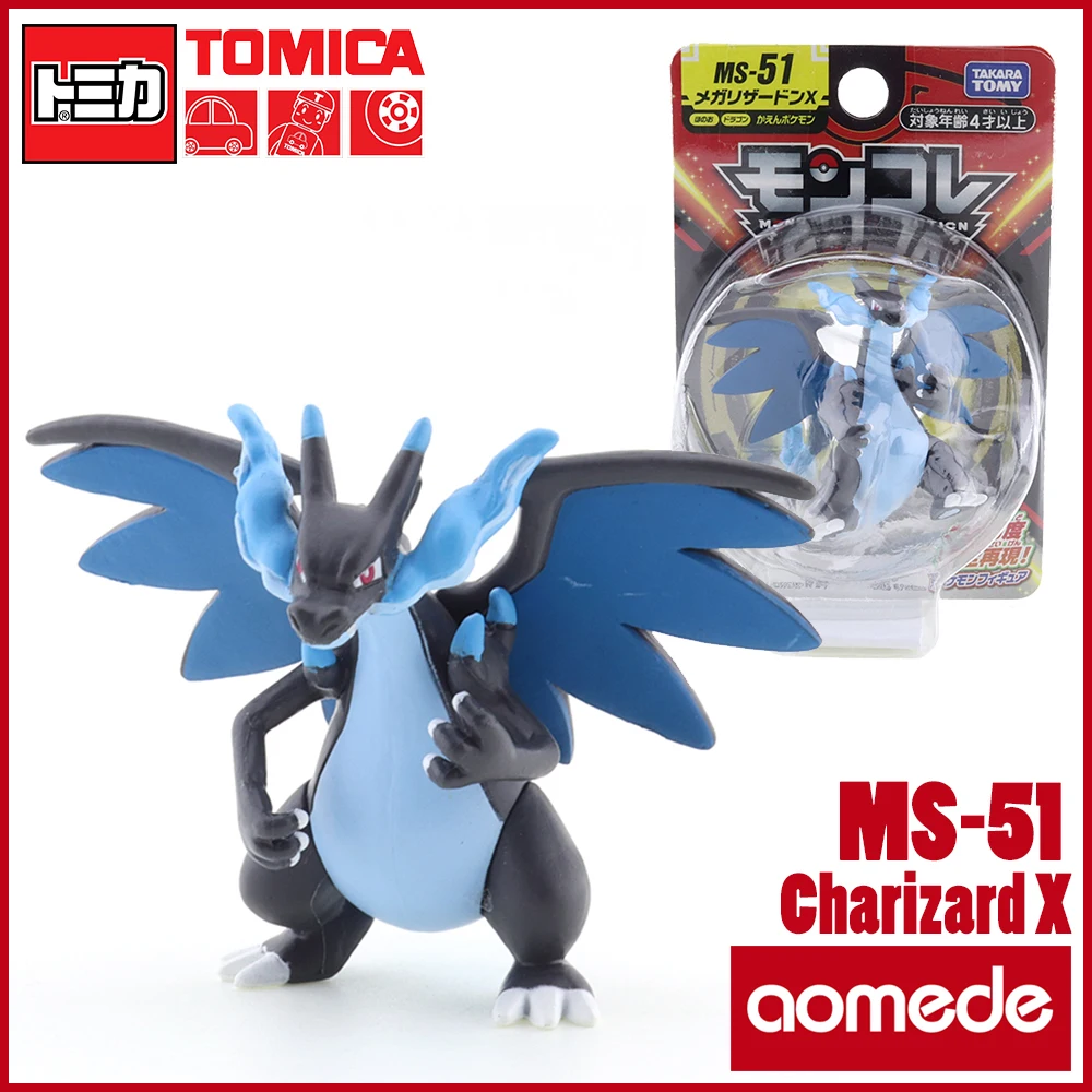 

Takara Tomy Pokemon monglue MS-51 Mega Charizard X -EX фигурка мини из смолы Аниме Фигурки игрушки для детей коллекционные