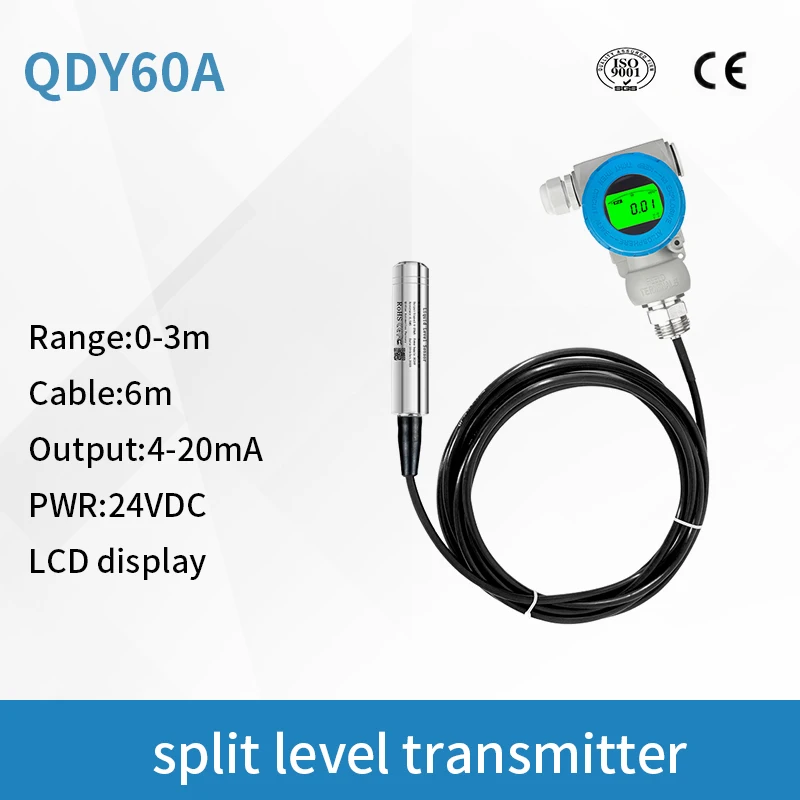 

LED/LCD 3m range 5m cable 4-20mA 0-10V RS485 Submersible liquid level transmitter hydrostatic diesel fuel tank level sensor