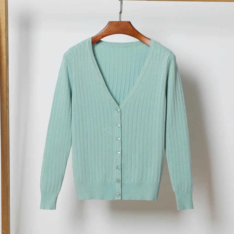 Модный Дизайн Женский вязаный кардиган с v-образным вырезом пальто длинными