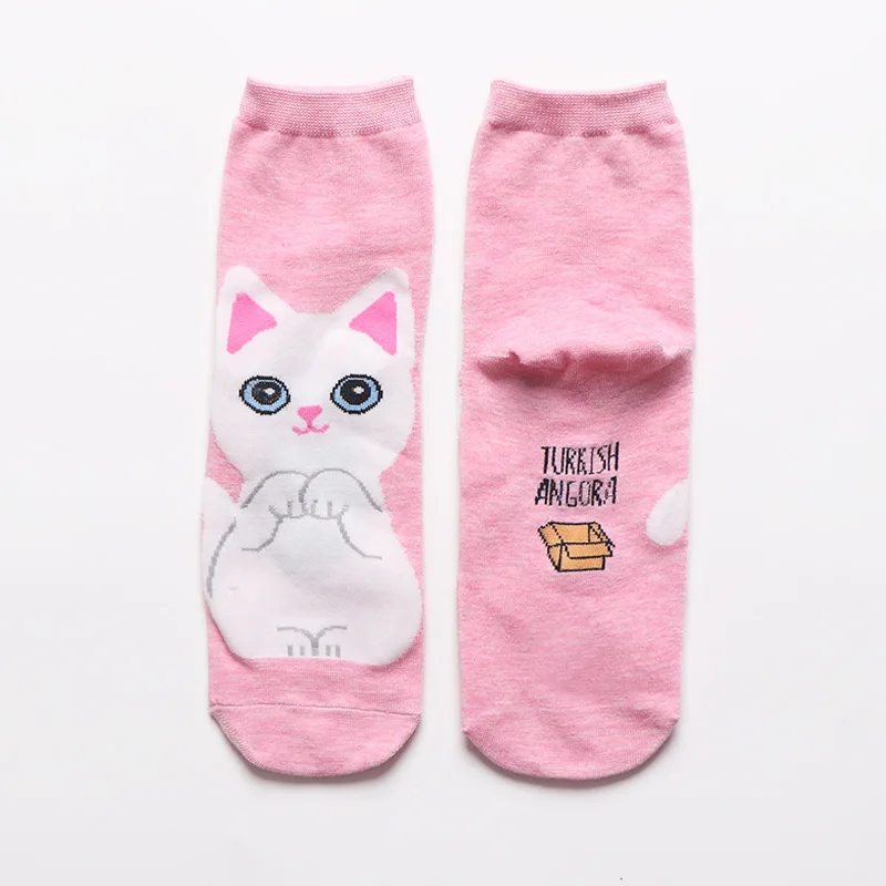 

5Pair/Lot Korean cute cartoon cat woman socks Fashion autumn and winter girl cotton socks Christmas gifts Global Drop shipping