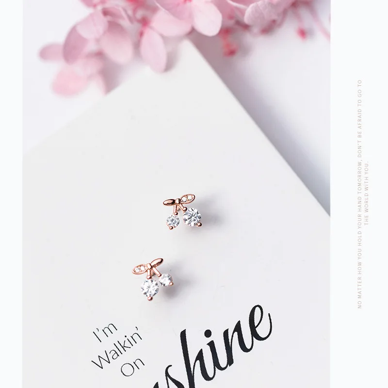 Женские серьги-гвоздики из кубического циркония ElfoPlataSi стерлингового серебра 925