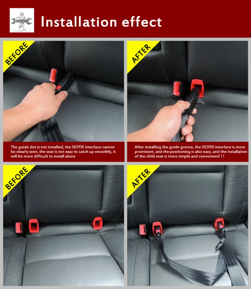 1 пара автомобиля детское сиденье ISOFIX защелка разъем для ремня руководство паз