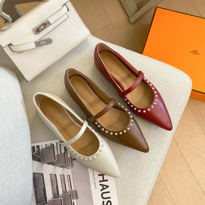 

ESVEVA 2021 Flat Heel Women Pointed Toe Summer Shallow Shoes Casual Buckle Ankle Strap Shoes Comfortable Women Shoes 34-39