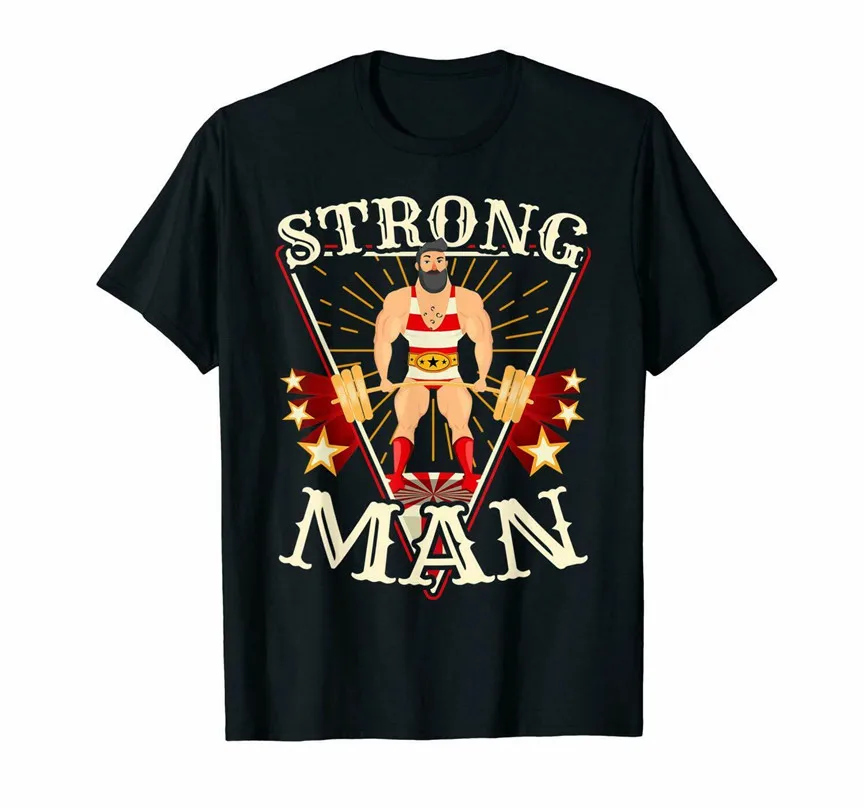 Дэдлифт винтажный цирк Strongman Gymer Competition черная футболка Brian Shaw S 6Xl Повседневная