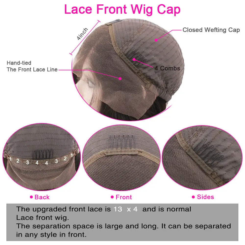 

1b/30 Ombre13X4 Lace Front Human Hair Wigs For Black Women Straight Brazilian Short Bob Cut Deep Part Colored Wigs 150% Density